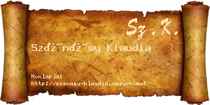 Szénásy Klaudia névjegykártya