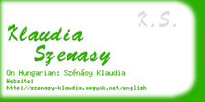 klaudia szenasy business card